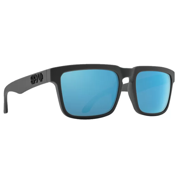 عینک آفتابی اسپای SPY Helm Soft Matte Dark Gray – HD Plus Gray Green Polar with Light Blue  Mirror