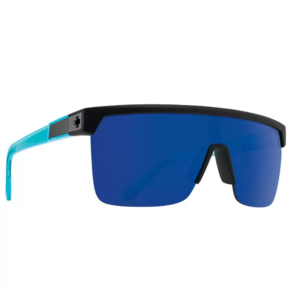 عینک آفتابی اسپای SPY Flynn 5050 Soft Matte Black Translucent Blue – HD Plus Gray Green with Dark Blue